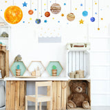 Maxbell Solar System Planets Wall Sticker Removable for Kids Room Nursery Classroom
