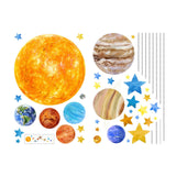 Maxbell Solar System Planets Wall Sticker Removable for Kids Room Nursery Classroom