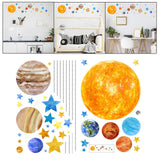 Maxbell Solar System Planets Wall Sticker Removable for Kids Room Nursery Classroom