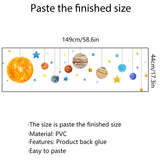 Maxbell Solar System Planets Wall Sticker Removable for Kids Room Nursery Classroom