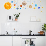Maxbell Solar System Planets Wall Sticker Removable for Kids Room Nursery Classroom