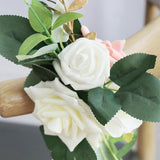 Maxbell Chair Back Flower Chair Bench Flowers Backdrop Decor for Garden Decoration 15cmx60cm