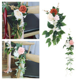 Maxbell Chair Back Flower Chair Bench Flowers Backdrop Decor for Garden Decoration 15cmx60cm