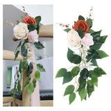 Maxbell Chair Back Flower Chair Bench Flowers Backdrop Decor for Garden Decoration 20cmx45cm