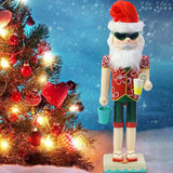 Maxbell Wood Nutcracker Figures Christmas Shelves Decor Desktop Red
