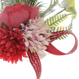 Maxbell Wrist Corsage Bracelet Silk Rose Hand Artificial Flowers for Ceremony Prom Red