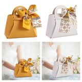 Maxbell Portable Favour Bag PU Leather with Handles for Present Wrap Easter Birthday Yellow