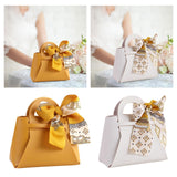 Maxbell Portable Favour Bag PU Leather with Handles for Present Wrap Easter Birthday Yellow