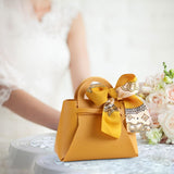 Maxbell Portable Favour Bag PU Leather with Handles for Present Wrap Easter Birthday Yellow
