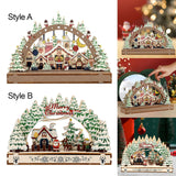 Maxbell Handmade DIY Village Vacation Church Holiday Tabletop Festive Ornaments Style A