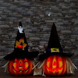 Maxbell Light up Halloween Foam Pumpkin Lantern Decorative for House Tabletop Porch style D