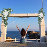 Maxbell Artificial Flower Swag Backdrop Hanging Wedding Arch Wreath for Wedding Wall