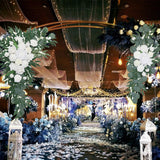 Maxbell Artificial Flower Swag Backdrop Hanging Wedding Arch Wreath for Wedding Wall