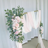 Maxbell 2x Artificial Floral Swag Door Wreath Home Rose Backdrop Wedding Arch Flower