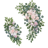 Maxbell 2x Artificial Floral Swag Door Wreath Home Rose Backdrop Wedding Arch Flower