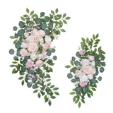 Maxbell 2x Artificial Floral Swag Door Wreath Home Rose Backdrop Wedding Arch Flower