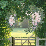Maxbell 2x Artificial Floral Swag Door Wreath Home Rose Backdrop Wedding Arch Flower