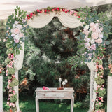 Maxbell 2x Artificial Floral Swag Door Wreath Home Rose Backdrop Wedding Arch Flower
