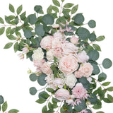 Maxbell 2x Artificial Floral Swag Door Wreath Home Rose Backdrop Wedding Arch Flower