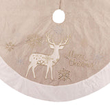 Maxbell Tree Skirt Xmas Tree Ornaments Burlap Snowflake for Garden Hotel