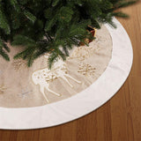 Maxbell Tree Skirt Xmas Tree Ornaments Burlap Snowflake for Garden Hotel