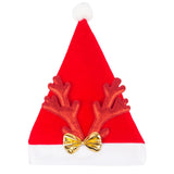 Maxbell Christmas Hat Photo Prop Antler Hat for Apparel Accessories Halloween Red