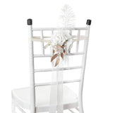 Maxbell Chair Back Flower Aisle Bench Floral with Ribbons for Wedding Ceremony Party Pink