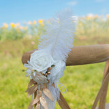 Maxbell Chair Back Flower Aisle Bench Floral with Ribbons for Wedding Ceremony Party Pink