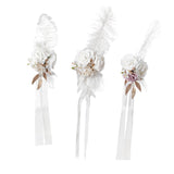 Maxbell Chair Back Flower Aisle Bench Floral with Ribbons for Wedding Ceremony Party Pink