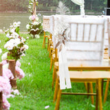 Maxbell Chair Back Flower Aisle Bench Floral with Ribbons for Wedding Ceremony Party Pink