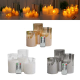 Maxbell 3 Pieces Flickering Flameless Candles for Centerpiece Home Party Brown