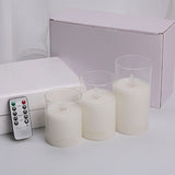 Maxbell 3 Pieces Flickering Flameless Candles for Centerpiece Home Party Clear