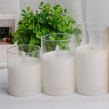 Maxbell 3 Pieces Flickering Flameless Candles for Centerpiece Home Party Clear