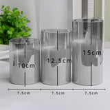 Maxbell 3 Pieces Flickering Flameless Candles for Centerpiece Home Party Gray