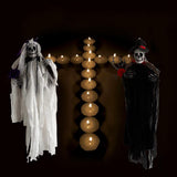 Maxbell Scary Hanging Skeleton Decoration Wreath for Haunted Party Wall Bride