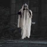 Maxbell Scary Hanging Skeleton Decoration Wreath for Haunted Party Wall Bride