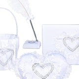 Maxbell 4 Pieces Flower Girl Basket Wedding Pen Decoration Beautiful for Celebration