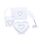 Maxbell 4 Pieces Flower Girl Basket Wedding Pen Decoration Beautiful for Celebration