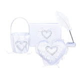 Maxbell 4 Pieces Flower Girl Basket Wedding Pen Decoration Beautiful for Celebration