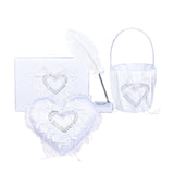 Maxbell 4 Pieces Flower Girl Basket Wedding Pen Decoration Beautiful for Celebration
