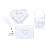 Maxbell 4 Pieces Flower Girl Basket Wedding Pen Decoration Beautiful for Celebration
