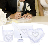 Maxbell 4 Pieces Flower Girl Basket Wedding Pen Decoration Beautiful for Celebration