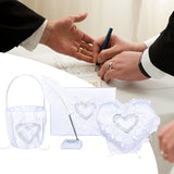 Maxbell 4 Pieces Flower Girl Basket Wedding Pen Decoration Beautiful for Celebration