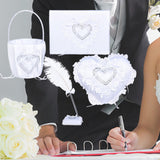 Maxbell 4 Pieces Flower Girl Basket Wedding Pen Decoration Beautiful for Celebration