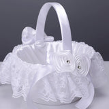 Maxbell Rose Shaped Flower Girl Basket Wedding Multifunctional Accessory Decoration