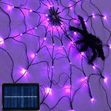 Maxbell Halloween Spider Web Fairy Lights String Solar Lamps Purple Lighting for Party