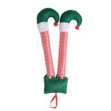 Maxbell Christmas Elf Santa Claus Legs Ornament for Festival Party Accessories green