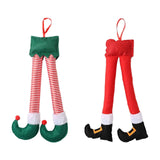 Maxbell Christmas Elf Santa Claus Legs Ornament for Festival Party Accessories green