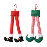 Maxbell Christmas Elf Santa Claus Legs Ornament for Festival Party Accessories green