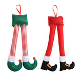 Maxbell Christmas Elf Santa Claus Legs Ornament for Festival Party Accessories green